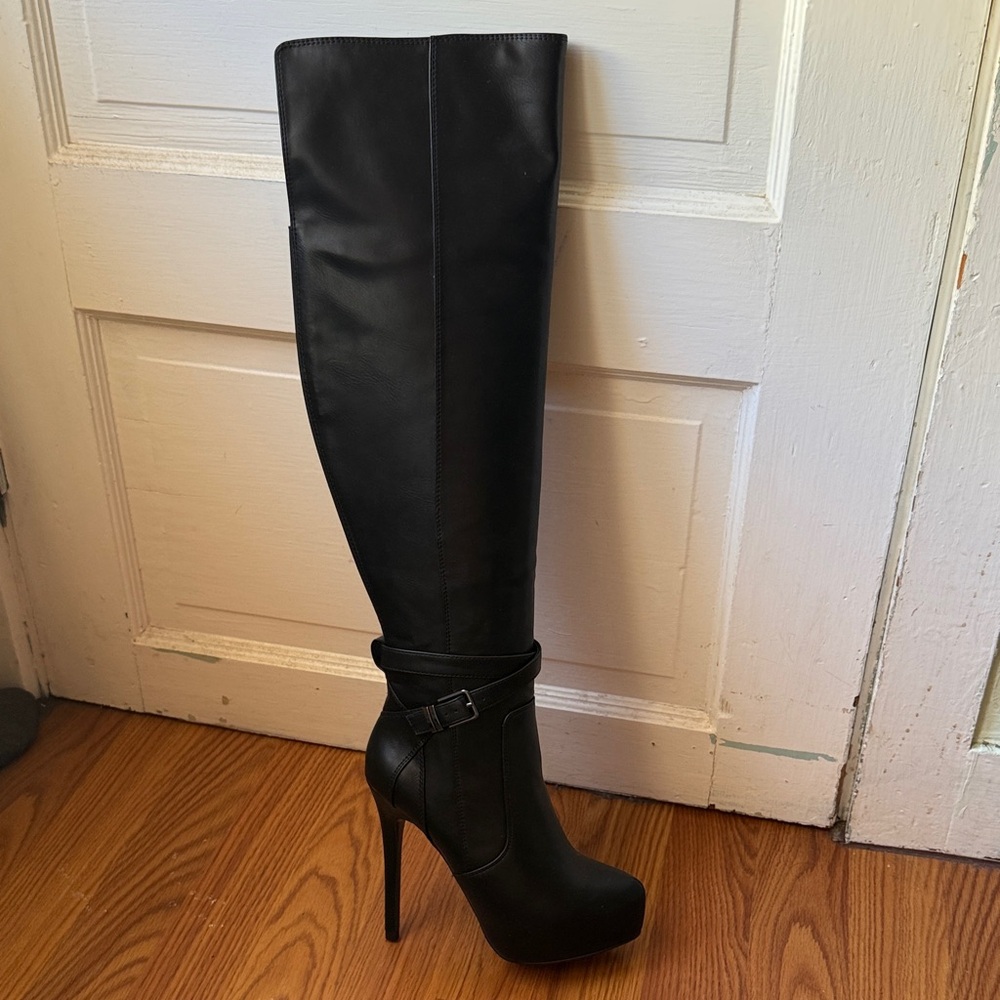 Aldo Lecea Black Over the Knee Boots
